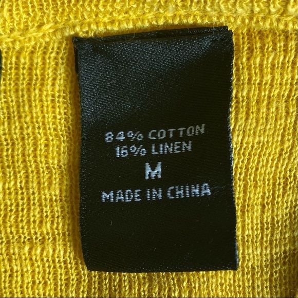 Moda Linen Peplum Tank Size Medium Mustard Yellow Ruffle Shirt Lagenlook - Picture 7 of 7